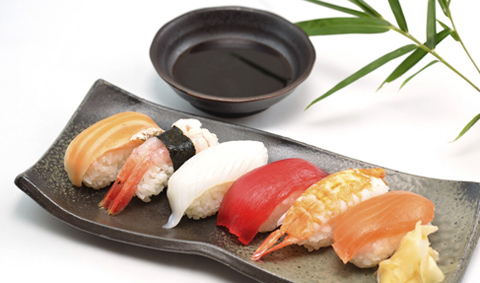 Nigiri sushi.
