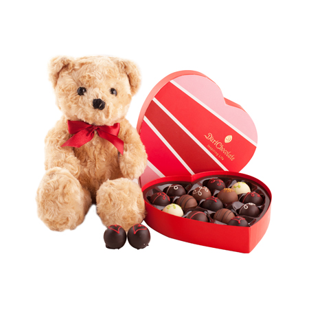 Set 1 hộp Valentine Heart Box và 1 gấu bông.