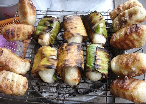 Chuối nếp nướng