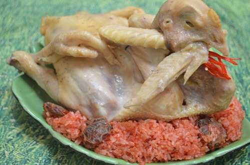 Gà ta xôi gấc