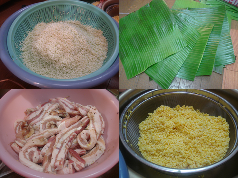 Các công đoạn gói bánh