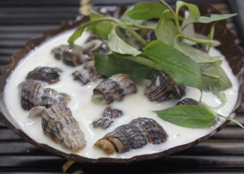 Ốc len xào dừa