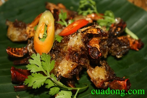 Cua đồng rang
