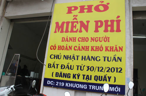 Phở gà miễn phí ở Hà Nội