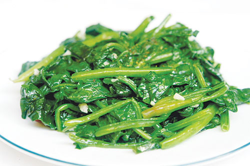Cải bó xoong xào