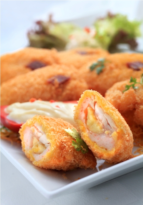 Gà cuộn bách hoa