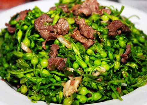 Hoa thiên lý xào thịt bò
