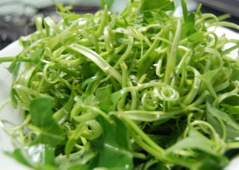 Nộm rau muống xanh mướt ngon miệng