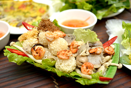 Xôi chiên nấm