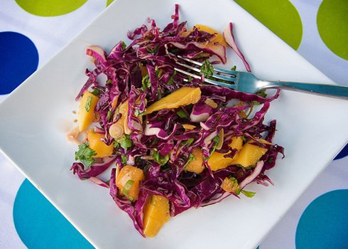 Salad cải tím, xoài, cam