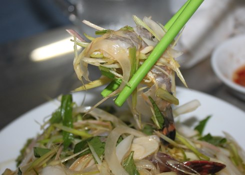 Đĩa gỏi tôm sống