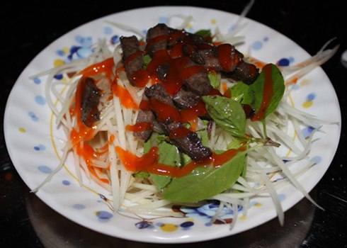 Gỏi đu đủ gan bò