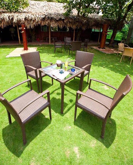 Bãi cỏ rộng thích hợp cho trẻ nhỏ chơi đùa.