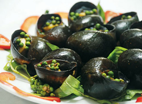 Ốc nướng tiêu