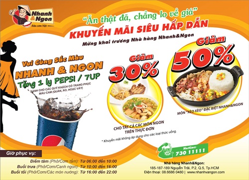 Chương trình khuyến mãi tại Nhanh&Ngon