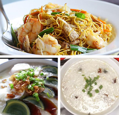 Ấm bụng với bát cháo nóng hổi và béo ngậy của vị trứng bắc thảo thủy tinh hòa quyện với vị ngọt của thịt thăn thái chỉ, các món mì hoặc phở xào đặc trưng…