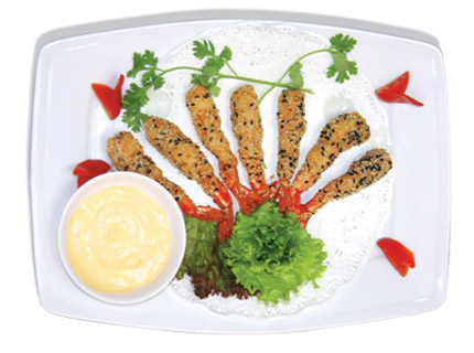 Tôm chiên mè lạ miệng
