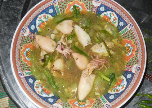 Mực cơm xào