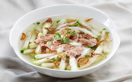 Ngon miệng canh bầu nấu riêu tép