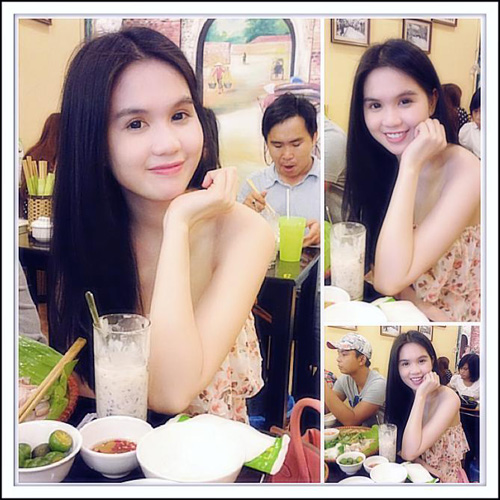 Ngọc Trinh cũng đến quán ủng hộ bạn.