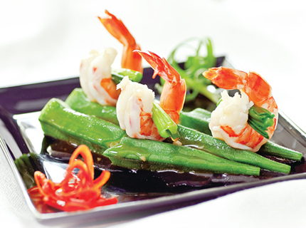 Đậu bắp xào tôm
