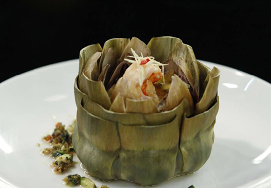 Atiso chưng mắm bò