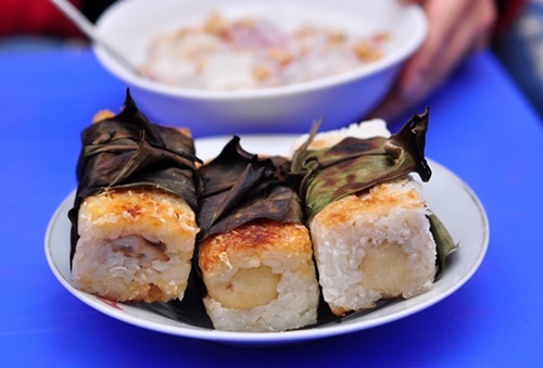 Chuối nếp nướng.