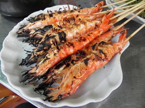 Tôm xiên que nướng