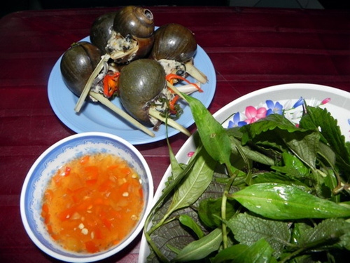 Món Ốc lác hấp xả đẹp mắt ăn rất ngon