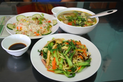 Cơm chay hấp dẫn.