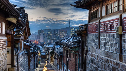 Làng Bukchon Hanok xinh đẹp ở Seoul.
