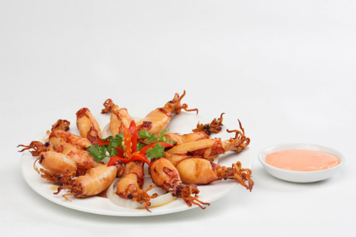 Mực sữa chiên.