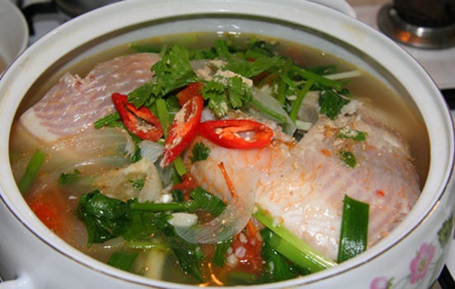 Canh cá điêu hồng nấu ngót 