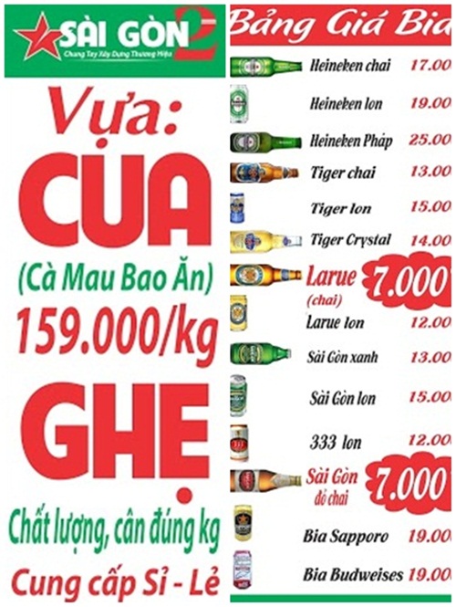 Quán Sài Gòn 2 tưng bừng khuyến mãi ngày khai trương
