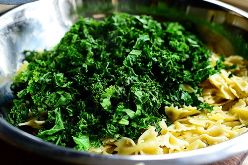 Salad mì ống cải xoăn