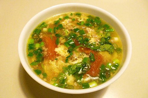 4. Canh trứng nấm: