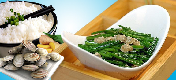 Bông hẹ xào nghêu
