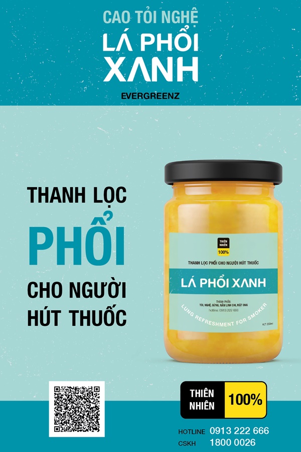 Cao Tỏi Nghệ Lá Phổi Xanh của EverGreenZ giúp thanh lọc phổi.