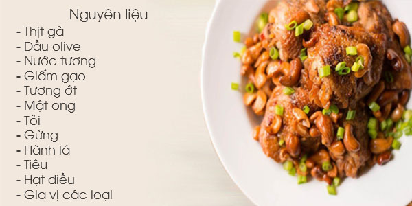 Gà kho hạt điều bằng nồi cơm điện là món ăn thơm ngon, cách nấu lại rất dễ.