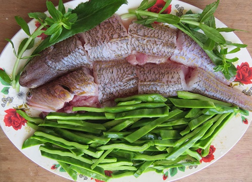 Nguyên liệu nấu canh lưỡi long với cá thửng